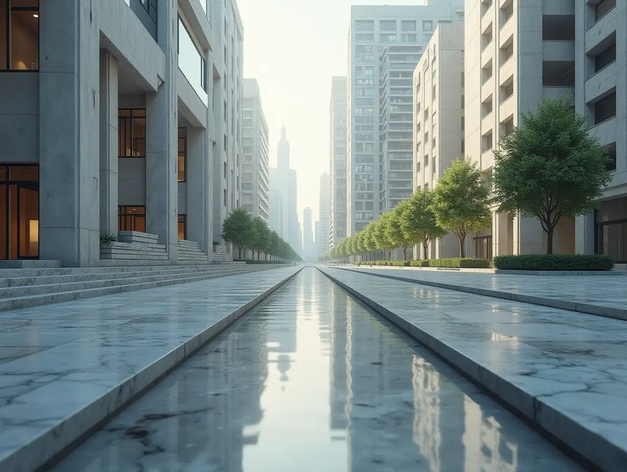 A city into a marble