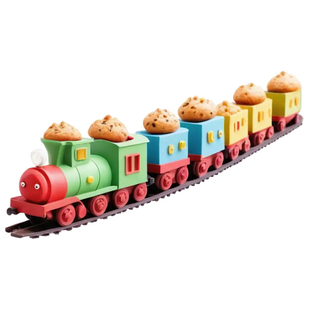 Adorable-Cartoon-Train-Made-Out-of-Cute-Muffins-PNG-Image