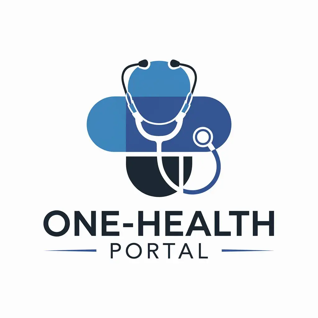 LOGO Design for OneHealth Portal Stethoscope Symbol with Modern Medical and Dental Theme