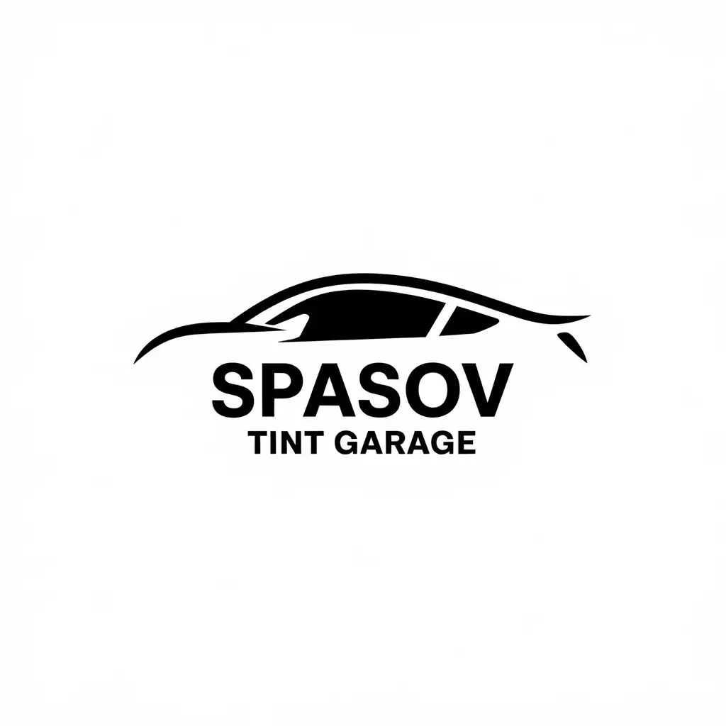 LOGO Design for Spasov Tint Garage Minimalistic Tinted Car Window Symbol for Automotive Industry