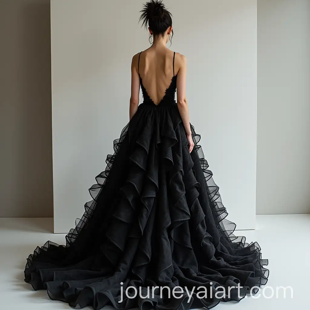 Elegant-Mini-Monochrome-Gown-with-Ambitious-Abstract-Style