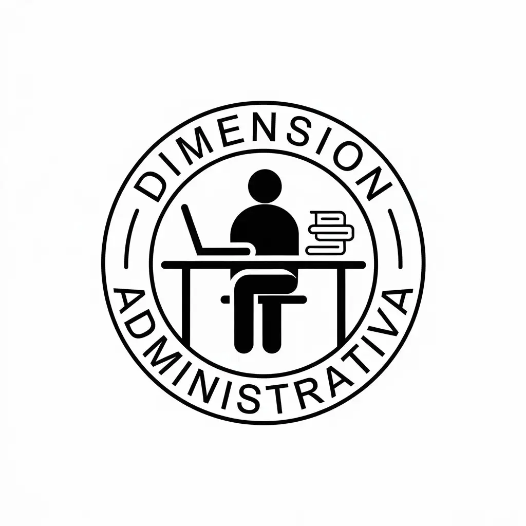 LOGO Design for Dimension Administrativa Administration in Black White Vector Design