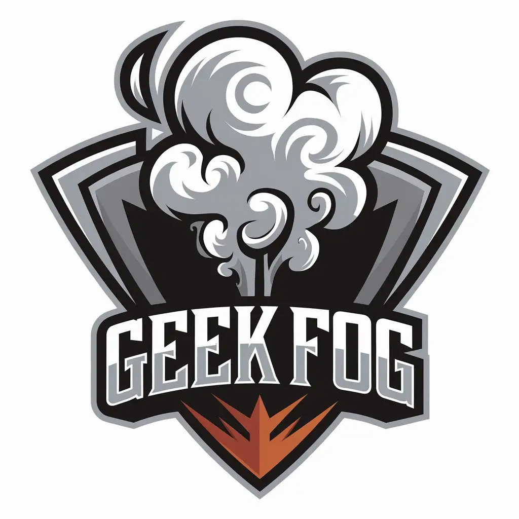 a vector logo design,with the text "GEEK FOG", main symbol:smoke,Moderate,be used in Others industry,clear background