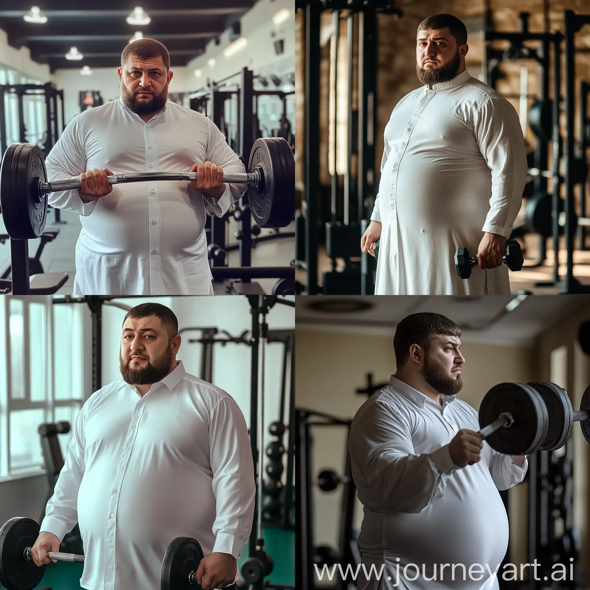 Fat-Ramzan-Kadyrov-Russian-Chechen-Politician-Lifting-Weights-in-Gym