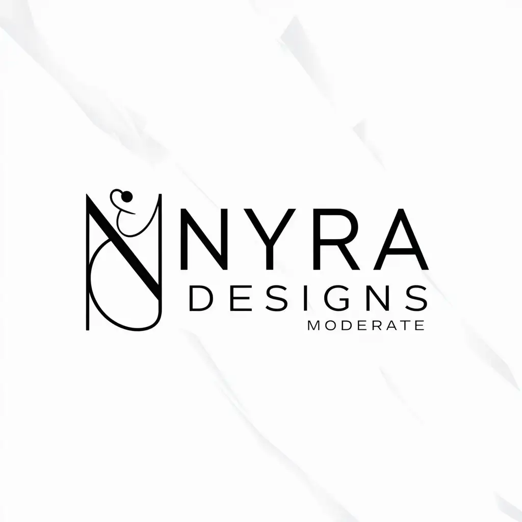 LOGO Design for Nyra Designs Modern Minimalist Clothing Brand Theme with Clear Background