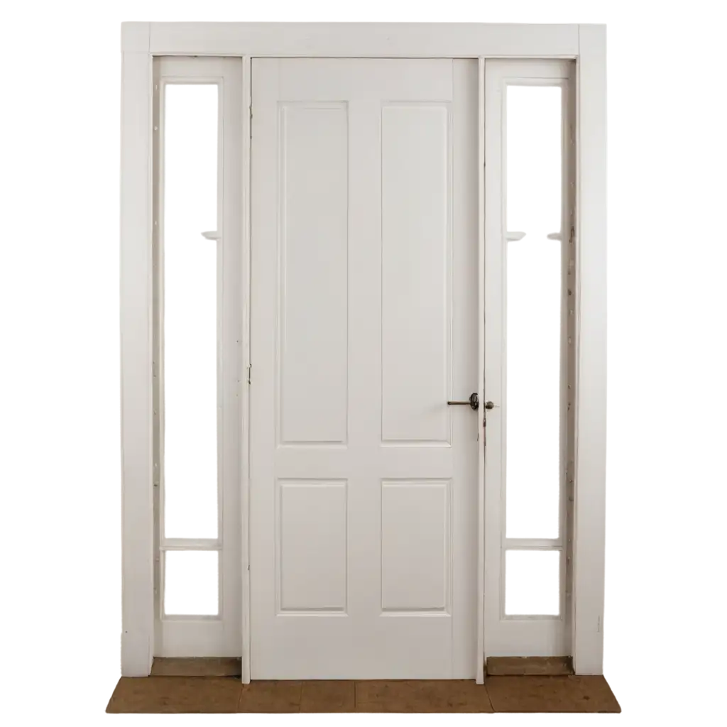 a wooden white door