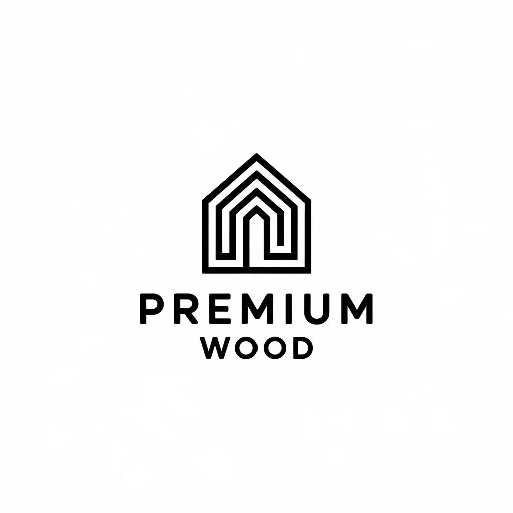 LOGO Design for Premium Wood House Production in Minimalistic Style for Home Family Industry