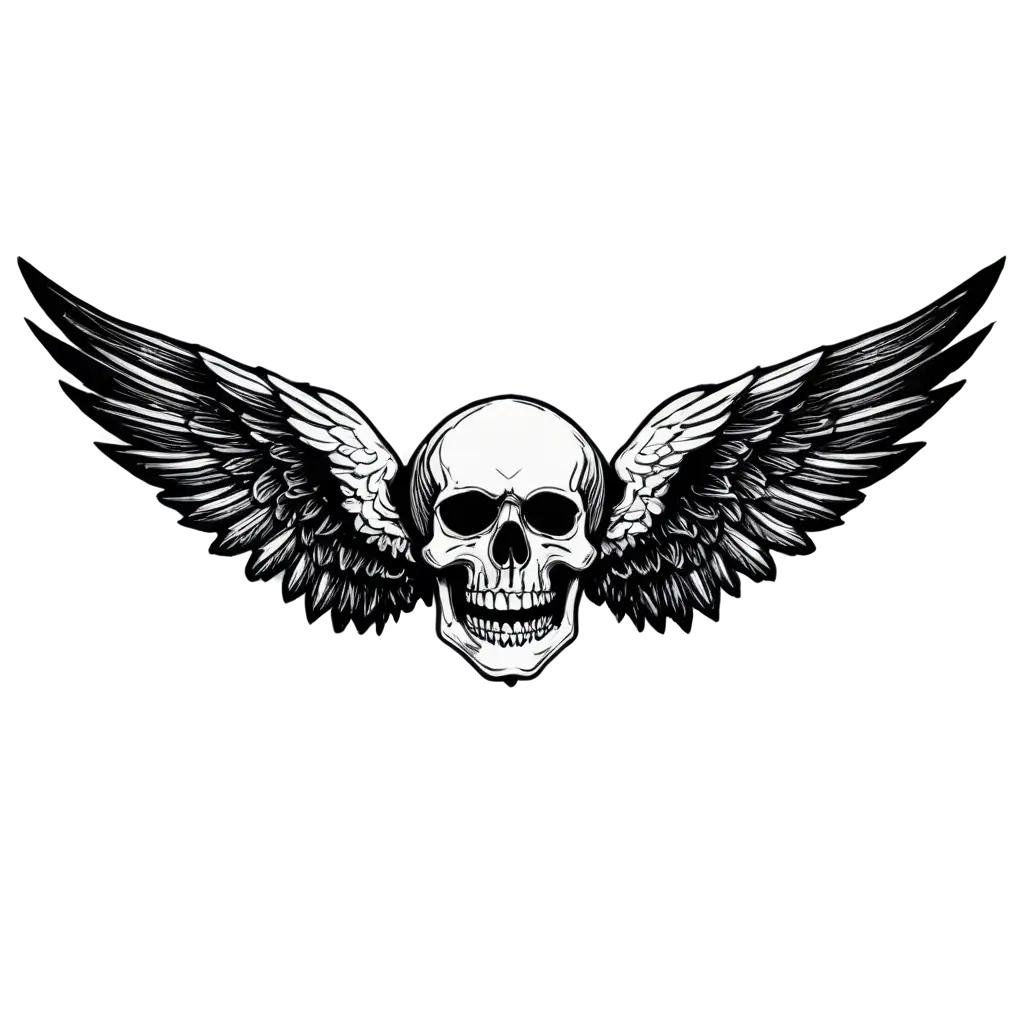 Old-School-Skull-with-Wings-PNG-Image-HighQuality-Visuals-for-Diverse-Applications