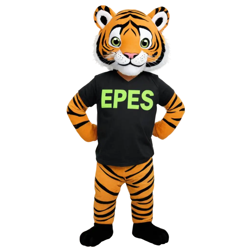 Create-PNG-Image-of-Tiger-Mascot-with-Black-Shirt-Featuring-Neon-Green-EPES