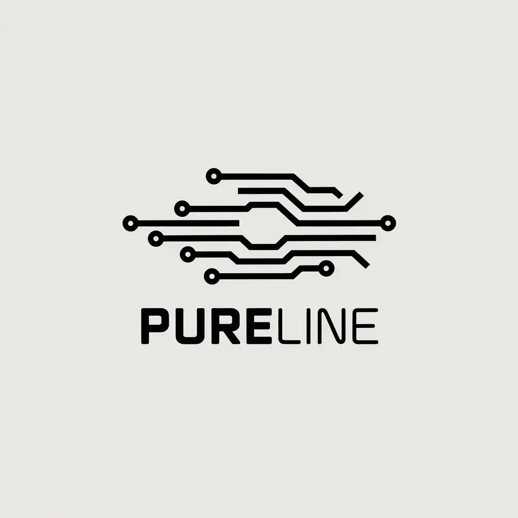 a vector logo design,with the text "PURELINE", main symbol:a line,Minimalistic,be used in Technology industry,clear background