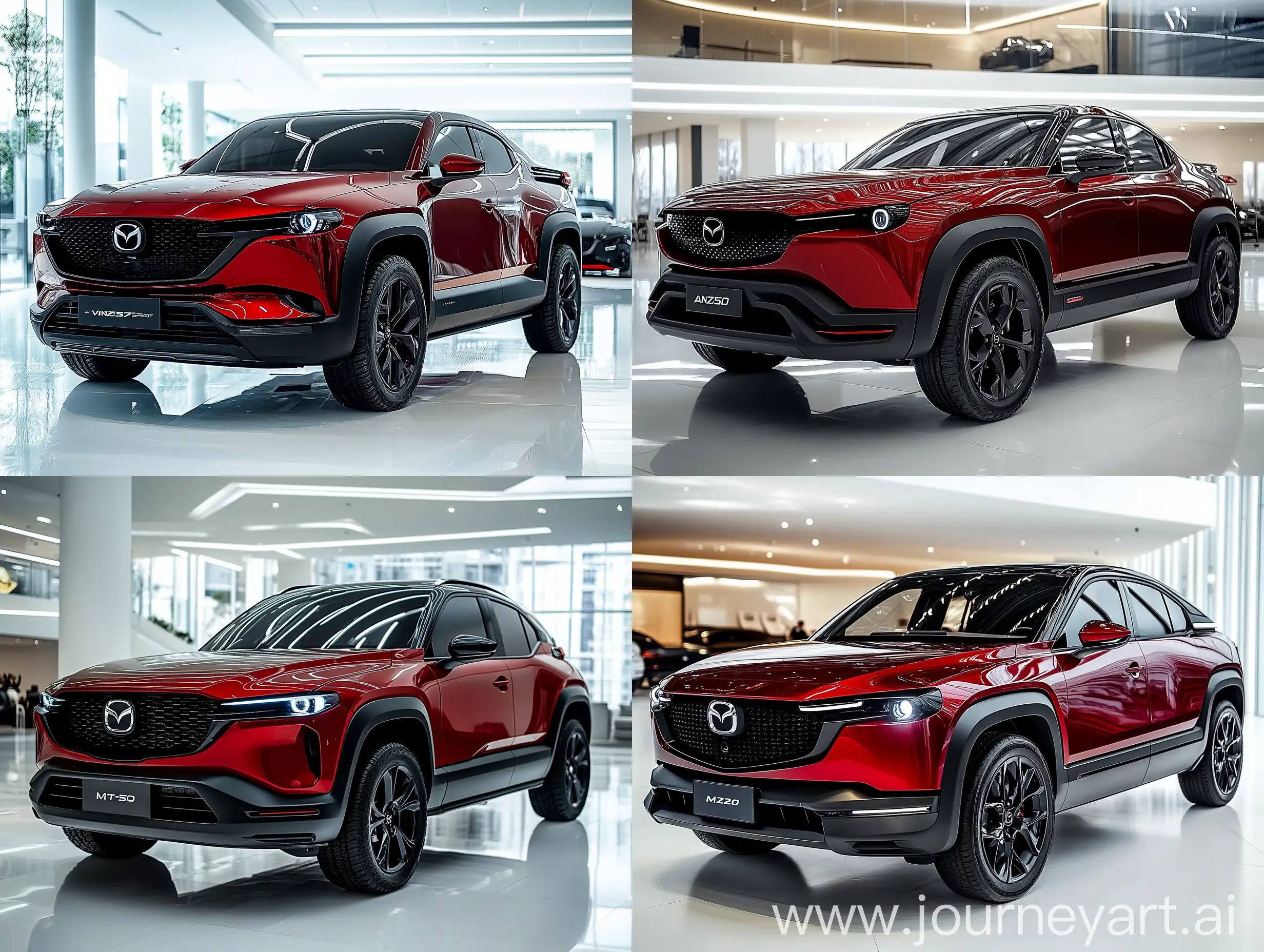 2025-Mazda-BT50-Pickup-Truck-in-Red-Maroon-Futuristic-Design-Showcase