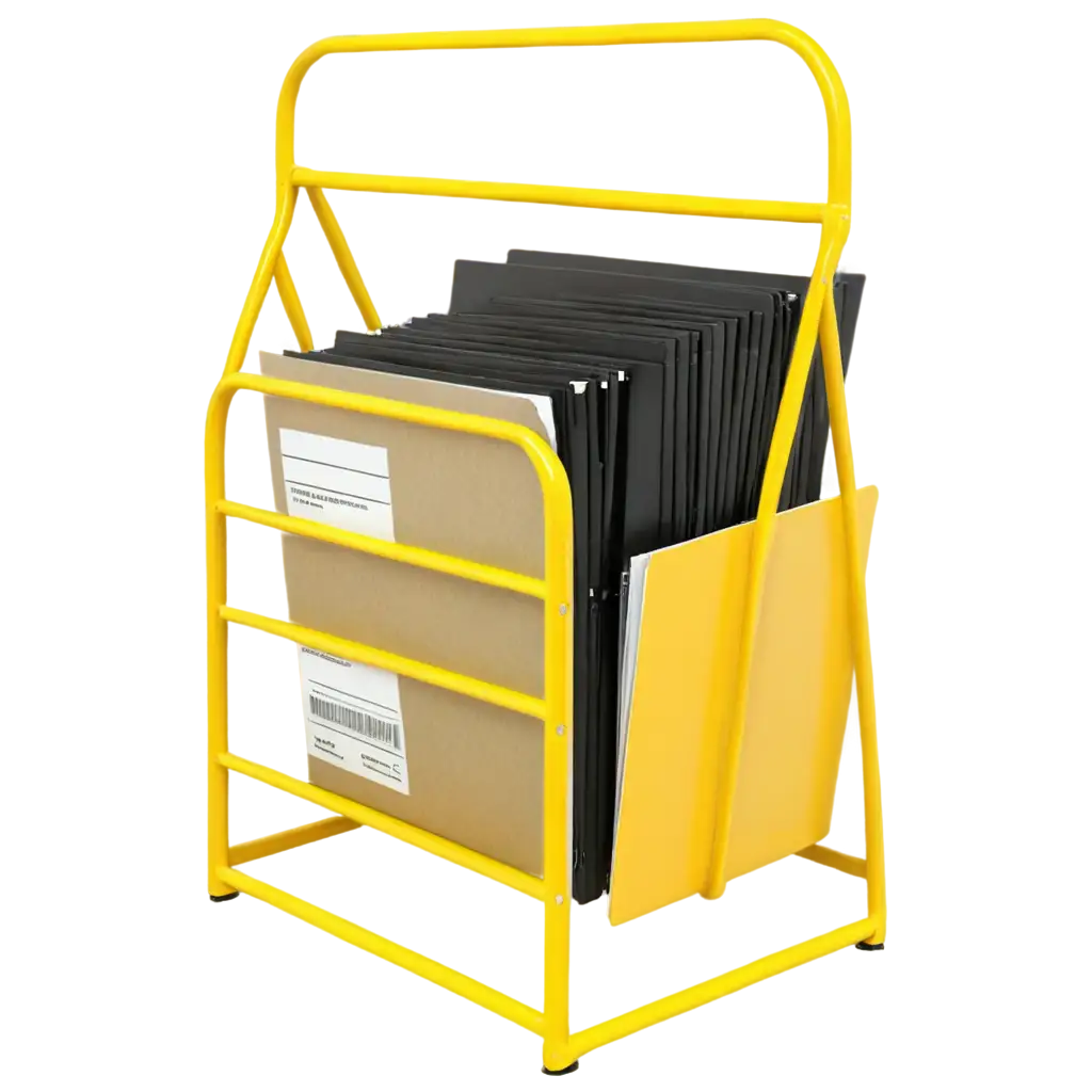 Yellow-Rack-of-Files-and-Folders-PNG-Organized-Workspace-Concept