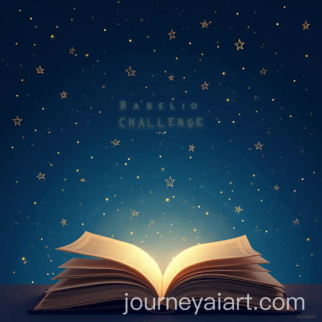 Starry-Night-Sky-with-Open-Books-and-Babelio-Challenge-Text