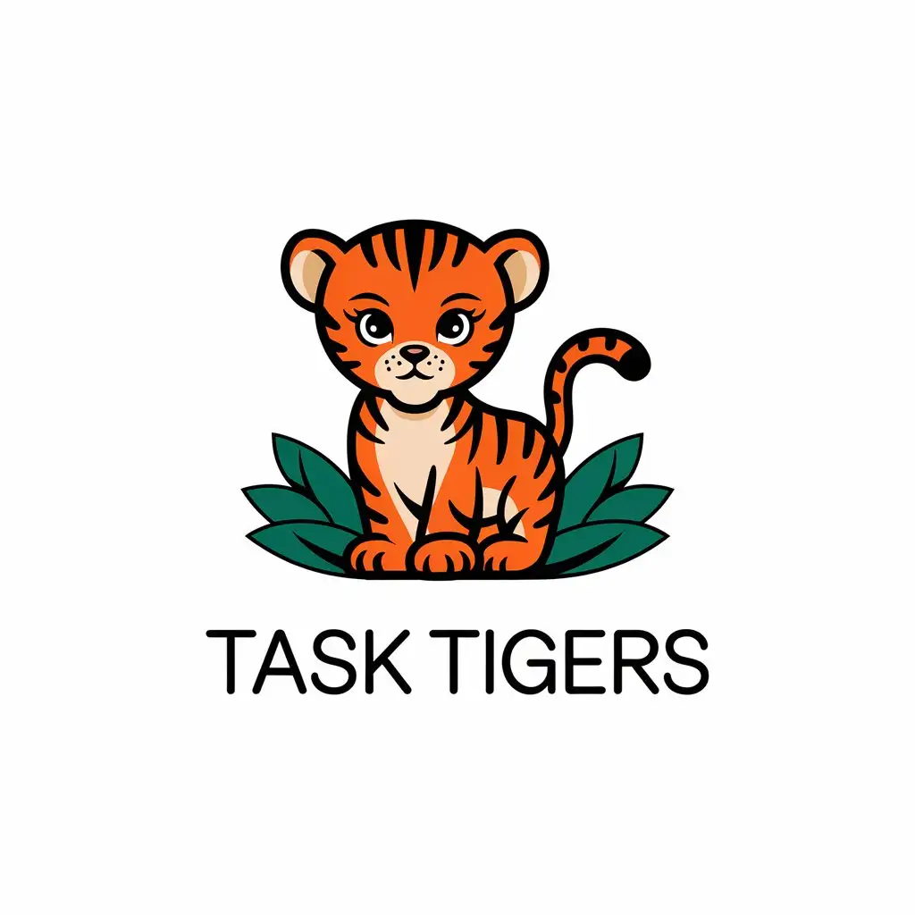 LOGO Design for Task Tigers Elegant Tiger Cub Symbol in Beauty Spa Industry