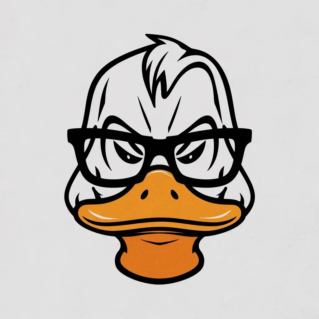 Cool-Duck-Head-Sketch-with-Black-Glasses