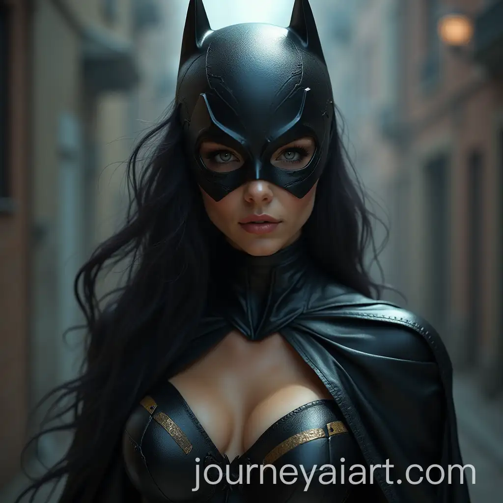 Hyper-Realistic-Portrait-of-a-Beautiful-Girl-in-Batman-Costume
