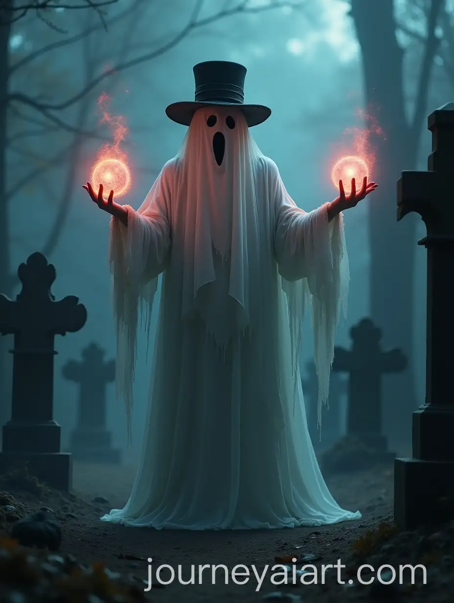 Eerie-Ghost-in-the-Graveyard-with-Magical-Orbs