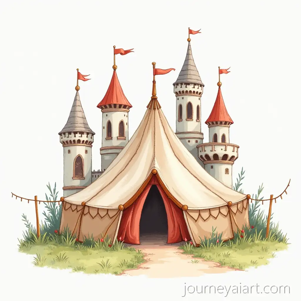 Cute-Kingdom-Palace-and-Colorful-Tent-Illustration-for-Fantasy-Scene