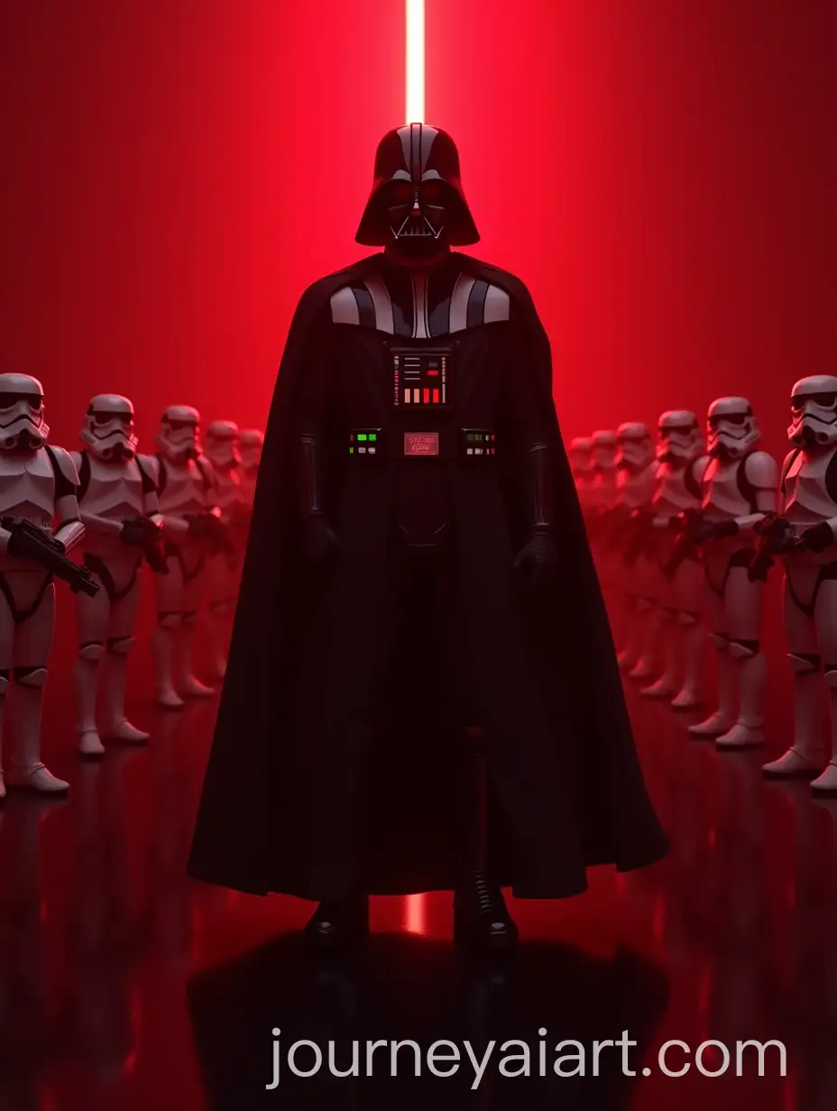 Darth-Vader-Leading-an-Army-of-Stormtroopers-in-Red-Light