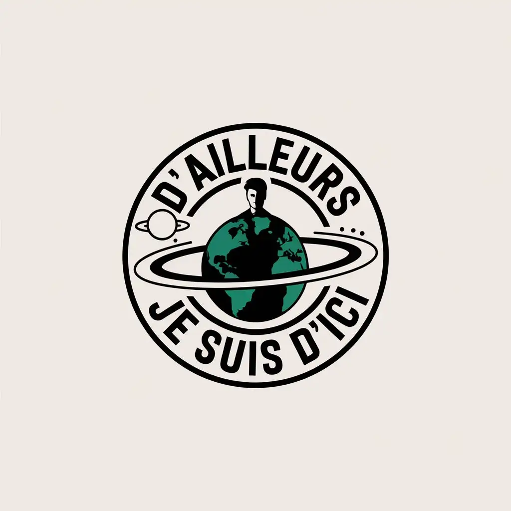 LOGO Design for Dailleurs je suis dici Man Earth and Solar System Symbol with a Tech Industry Theme