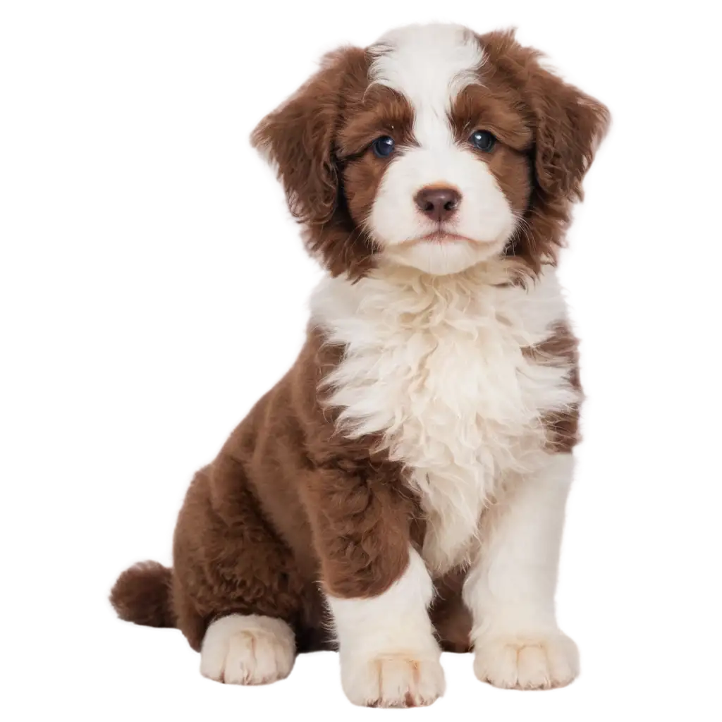 Lovely-Brown-White-Wooly-Puppy-PNG-Image-Adorable-Pet-Illustration