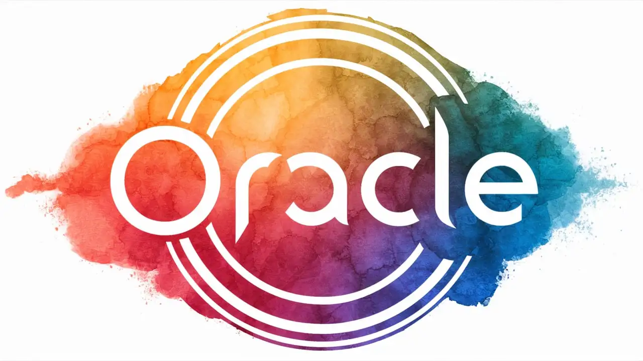 Colorful Watercolor Gradient Logo Banner Oracle Offwhite