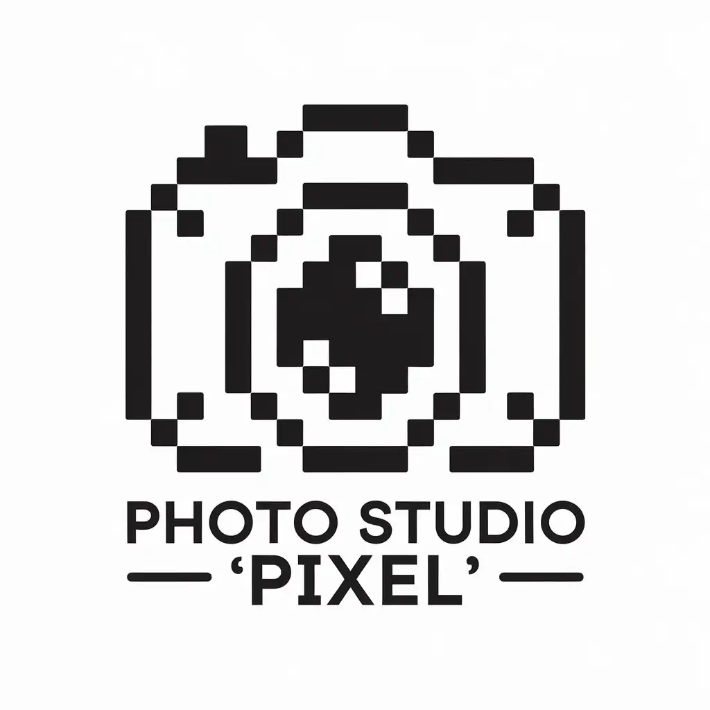 a vector logo design,with the text "Photo studio 'Pixel'", main symbol:Pixels,Moderate,clear background