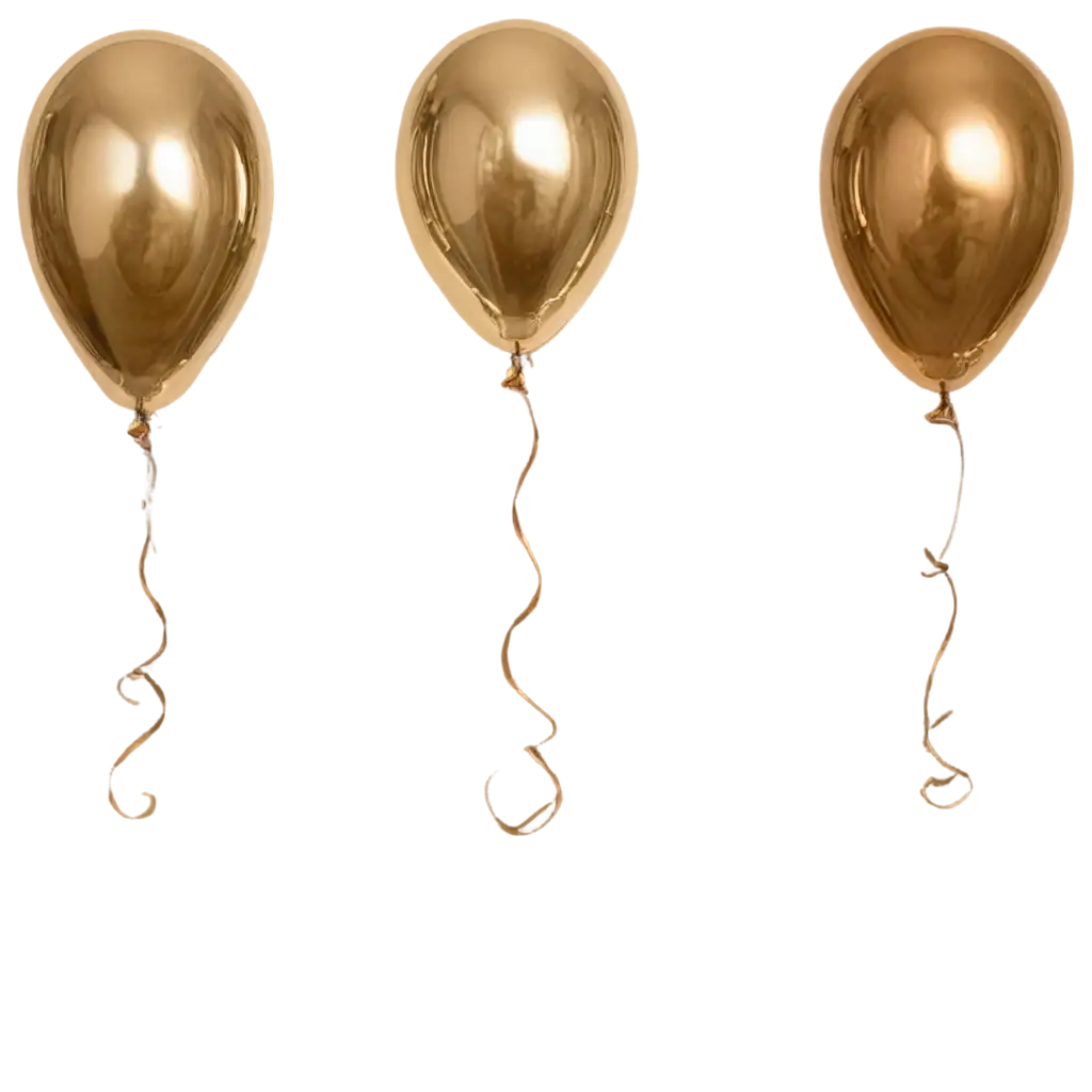 Helium balloons contain bronze and gold color