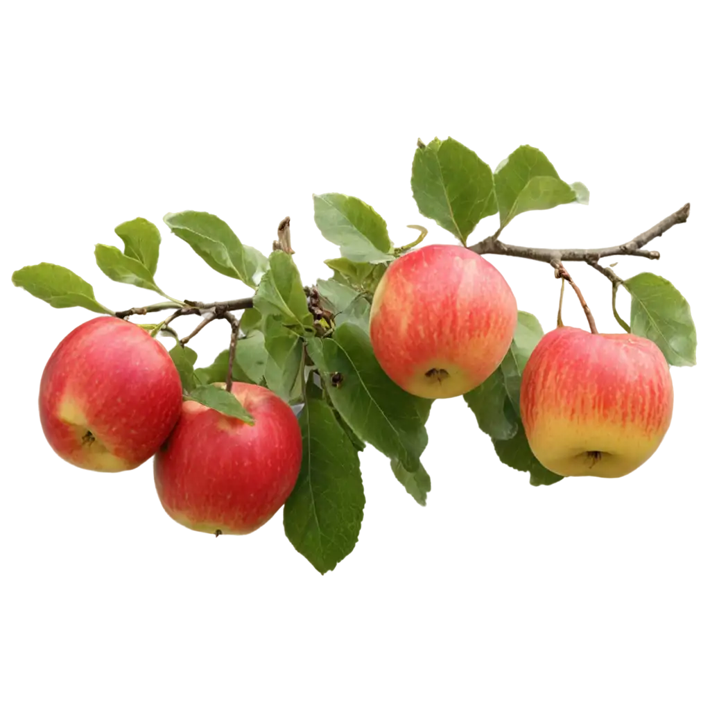 HighQuality-PNG-Image-of-an-Apple-Tree-Branch-with-Ripe-Apples-for-Versatile-Use