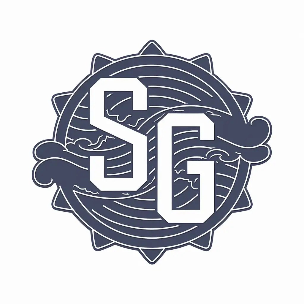 LOGO Design for SG Entertainment Waves Background with S G Letters