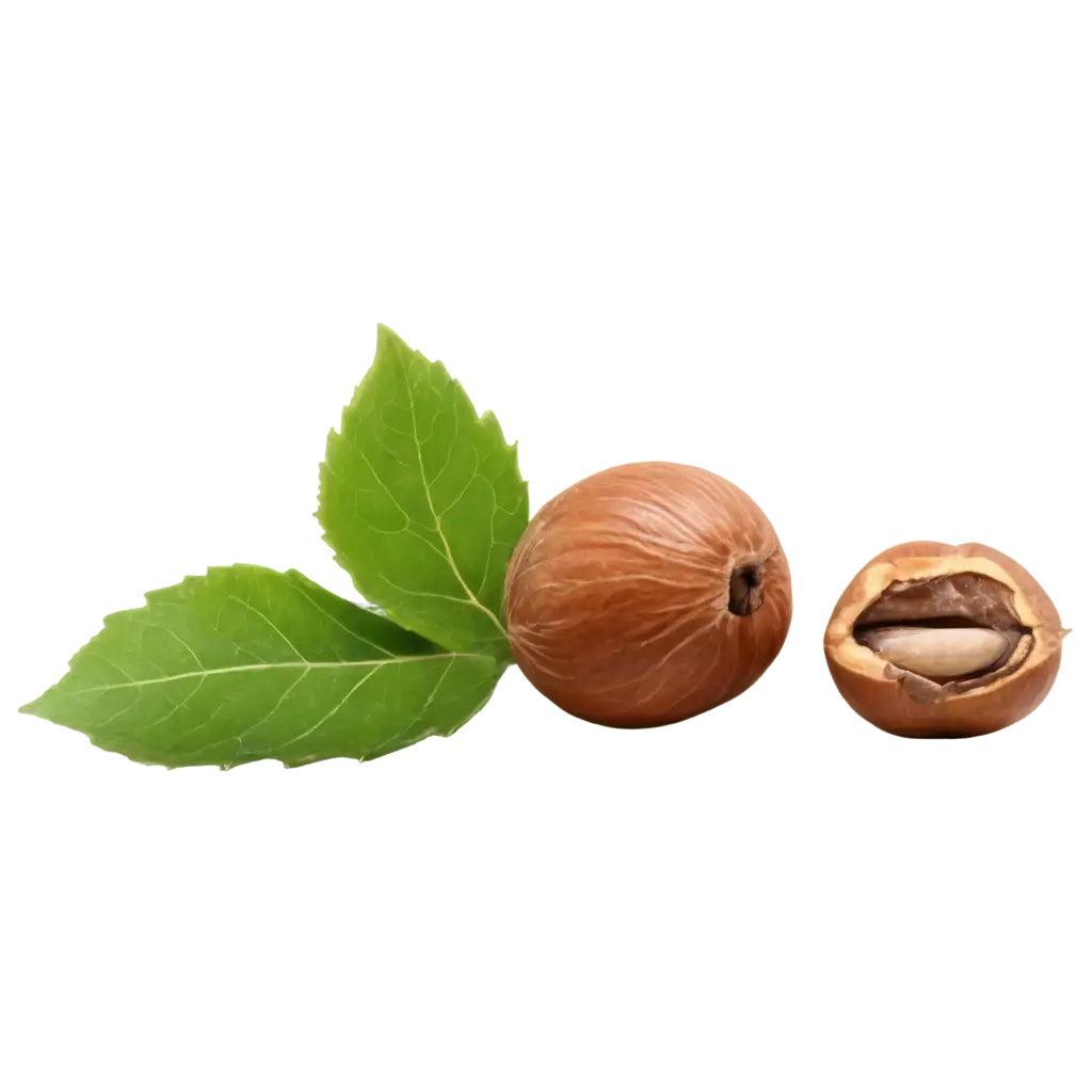 Hazelnut-with-Leaves-PNG-HighQuality-Image-for-Natural-and-Organic-Designs