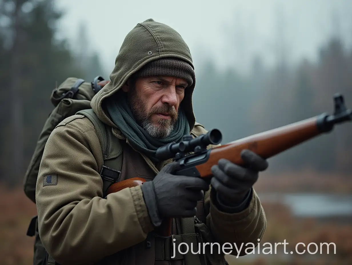 Norwegian-Resistance-Fighter-with-Rifle-in-Northern-Lights-PhotoRealistic-Style