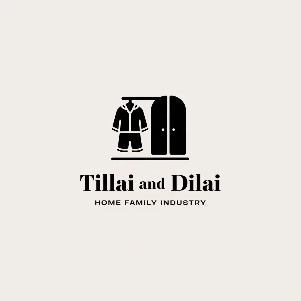 a vector logo design,with the text "TiLAI and DILAI", main symbol:pajamas and wardrobe,Minimalistic,be used in Home Family industry,clear background