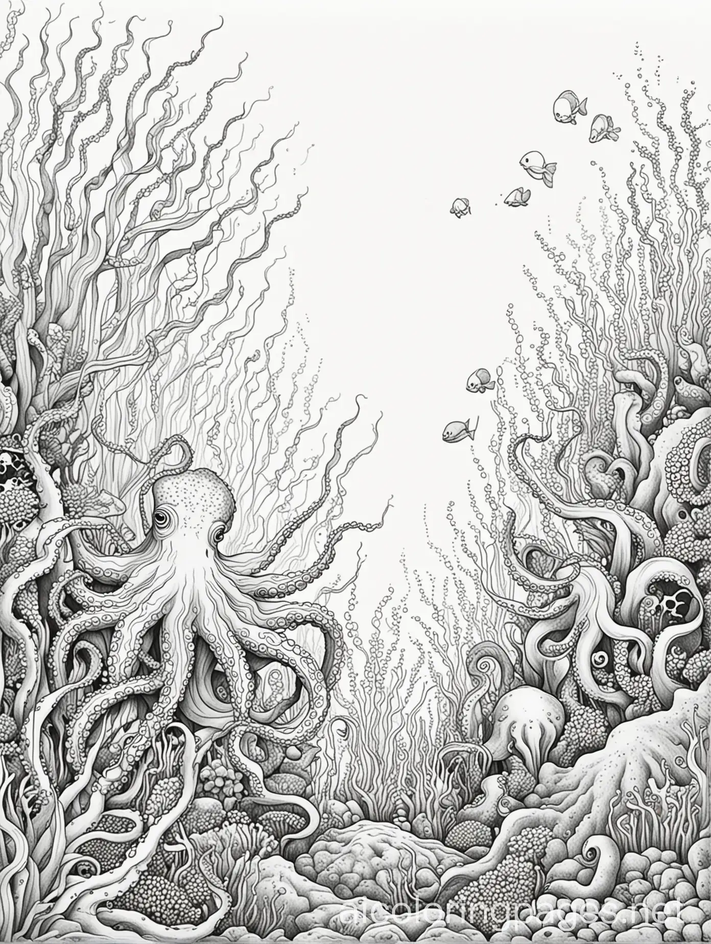 Engaging-Octopus-in-a-Coral-Reef-Coloring-Page-for-Children