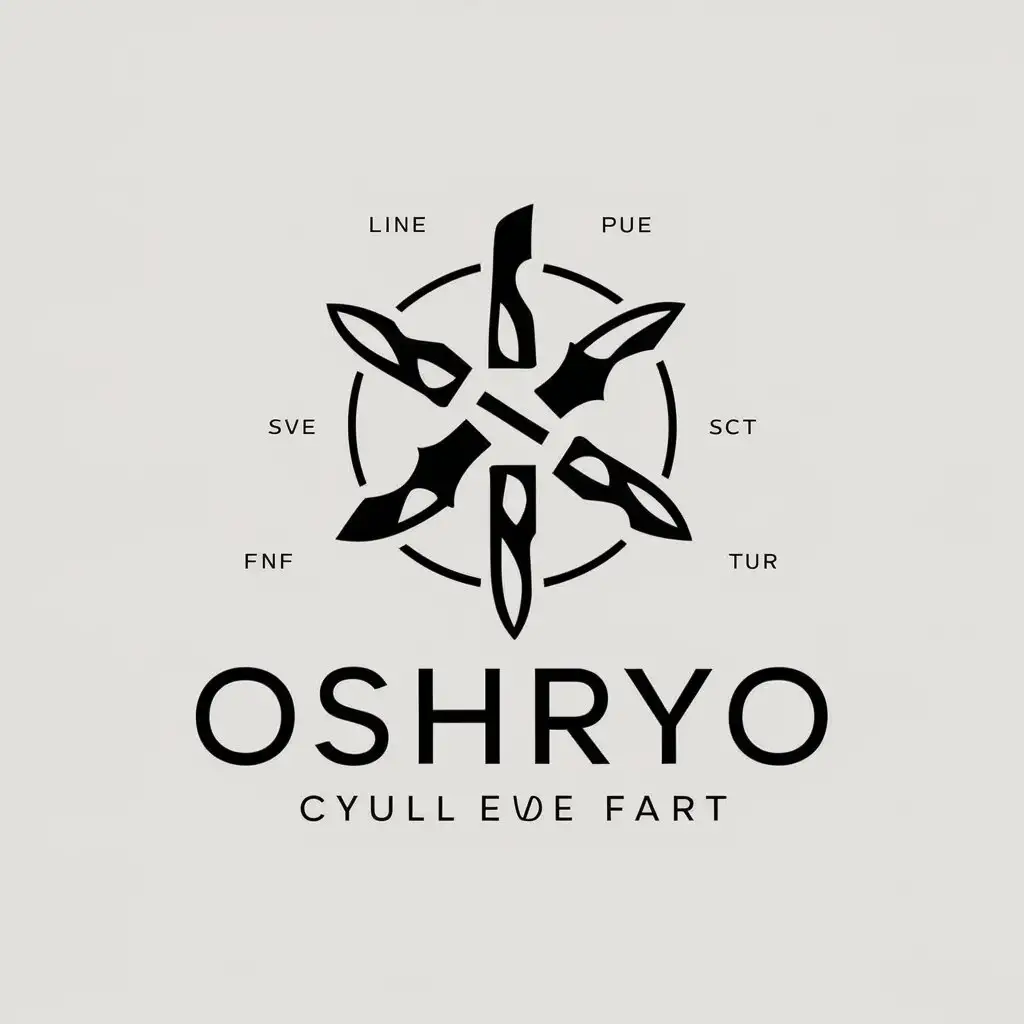 a vector logo design,with the text "oshryo", main symbol:knife,complex,be used in Others industry,clear background