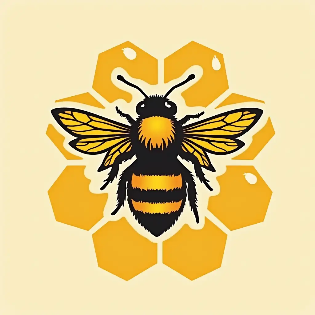 artwork logotyp bee, honeybee