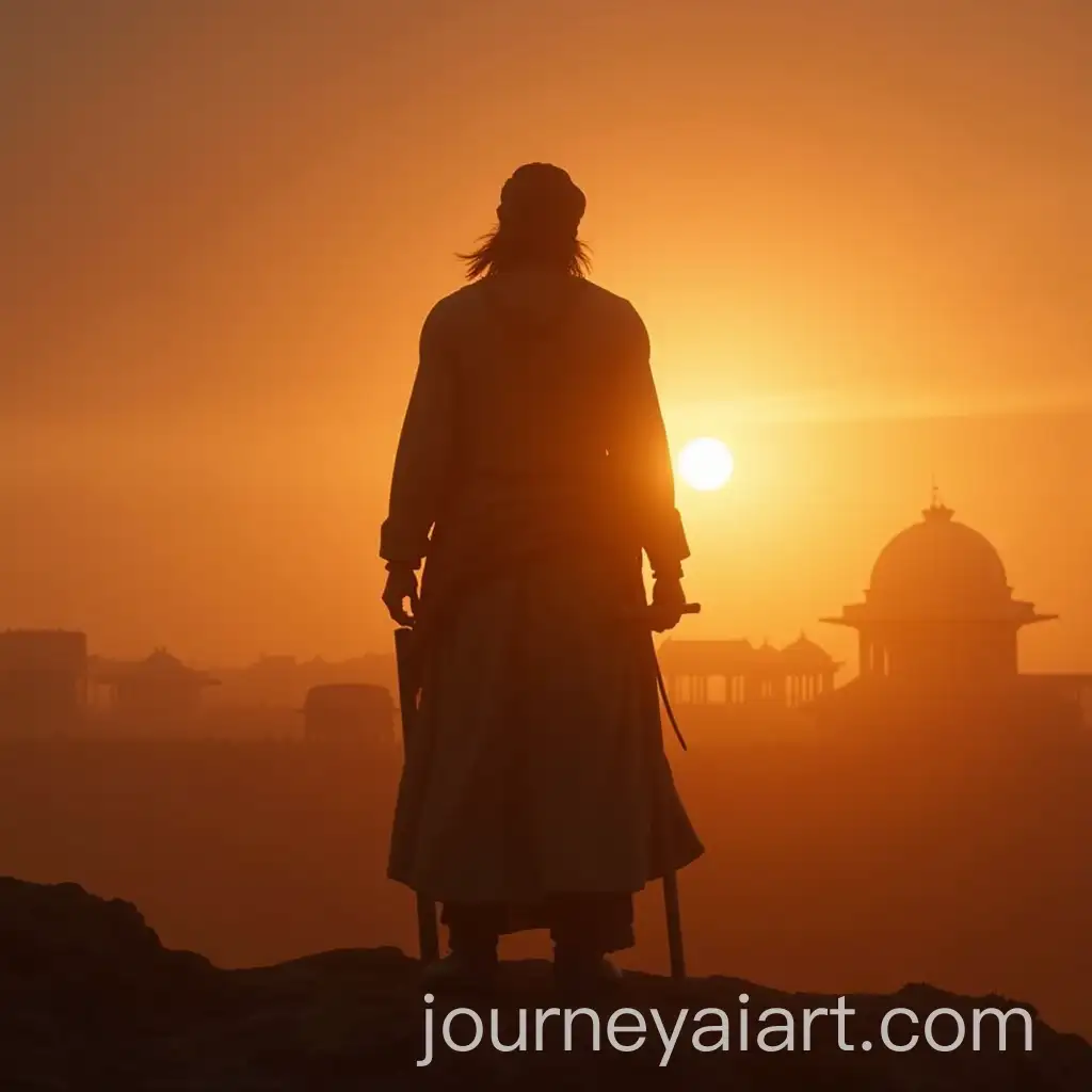 Veer-Shivaji-Standing-in-Sunset-Cinematic-Scene-Hyper-Realistic-4K