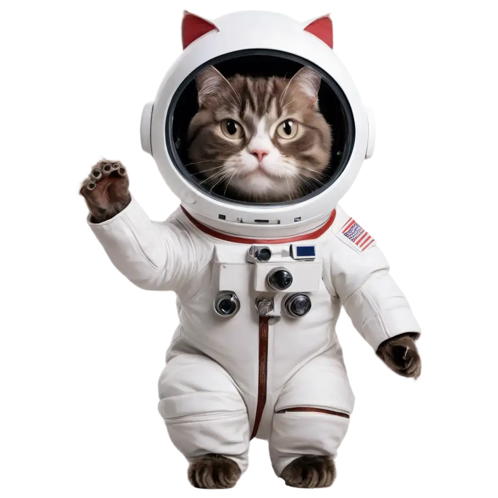 a cat with an astronaut suit