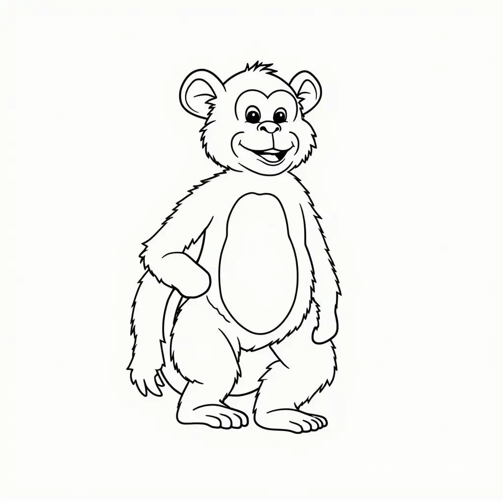 Playful-Monkey-Showing-Its-Butt-for-Coloring-Book
