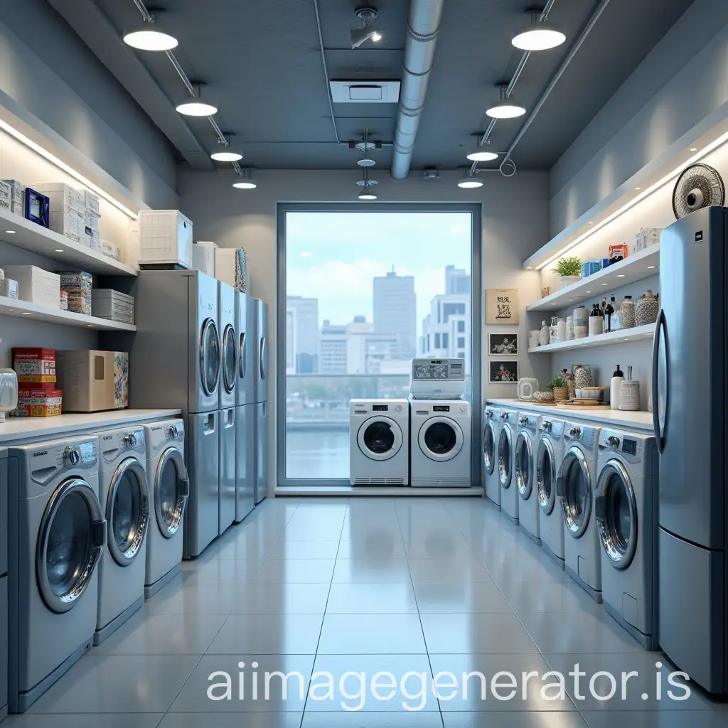 Realistic-Household-Appliance-Store-with-Washing-Machines-Refrigerators-and-More