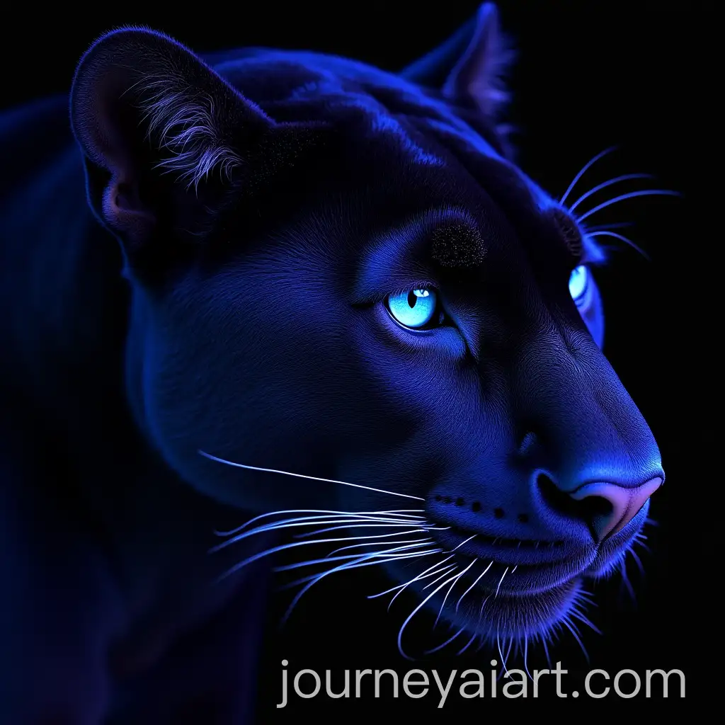 Panther-Portrait-in-UV-Lighting-Luminous-Effects-and-Ultraviolet-Glow