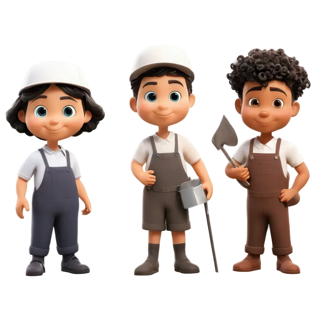 Three-Cartoon-Characters-with-Different-Jobs-PNG-Image-Creation-Guide