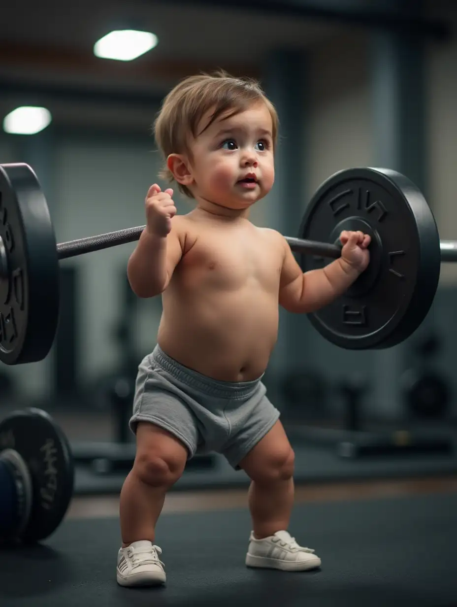 Infant-Engaging-in-Weight-Training-at-the-Gym