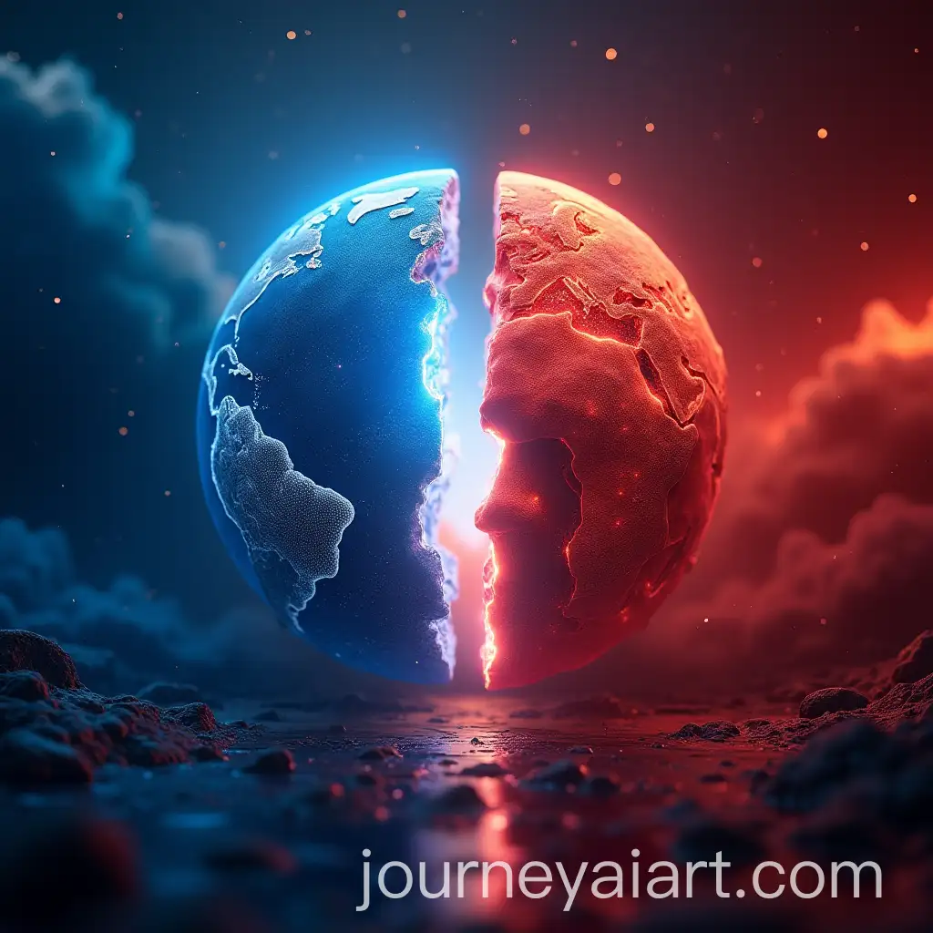 Two-Worlds-Connecting-inAI-Image-Prompt-Expansion-a-Dramatic-Blue-and-Red-Fusion