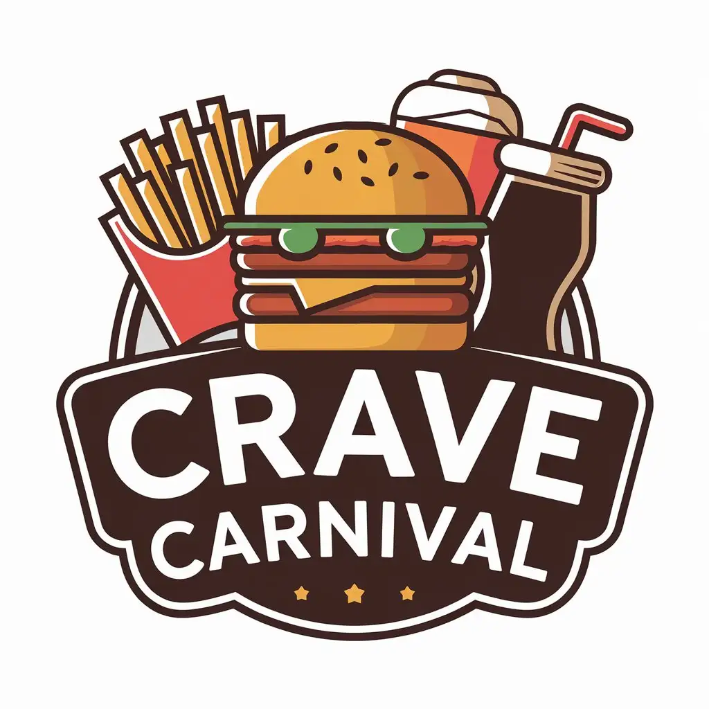 LOGO Design for Crave Carnival Vector with Food Elements for the Restaurant Industry