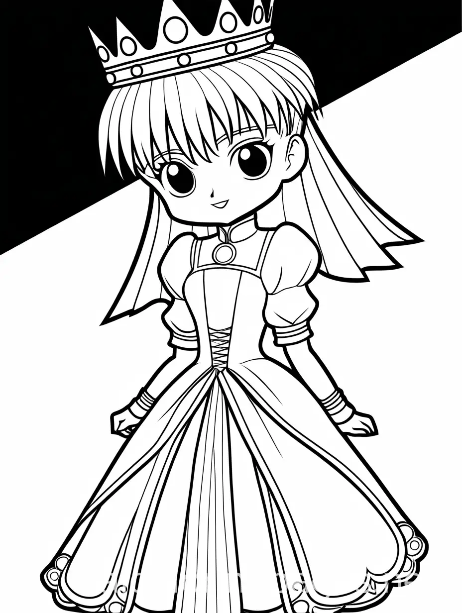 Gon-Freecss-as-a-Princess-in-a-Simple-Coloring-Page