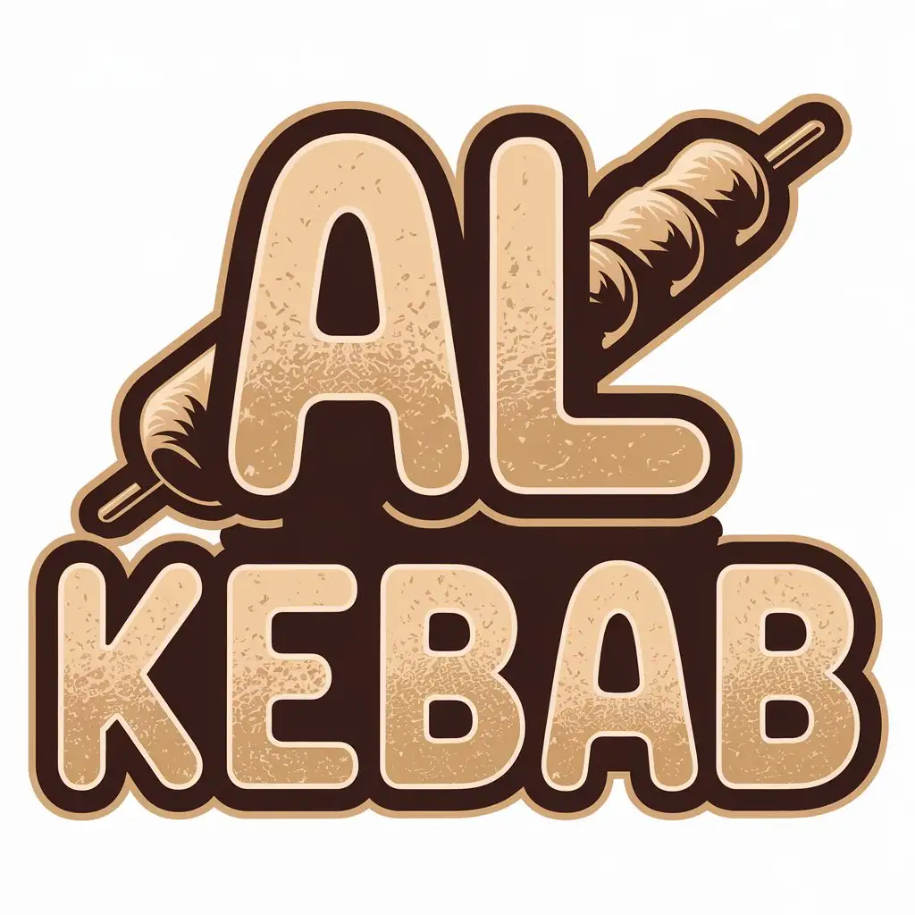 LOGO Design for Al Kebab Vector Design with Juicy KebabInspired Text