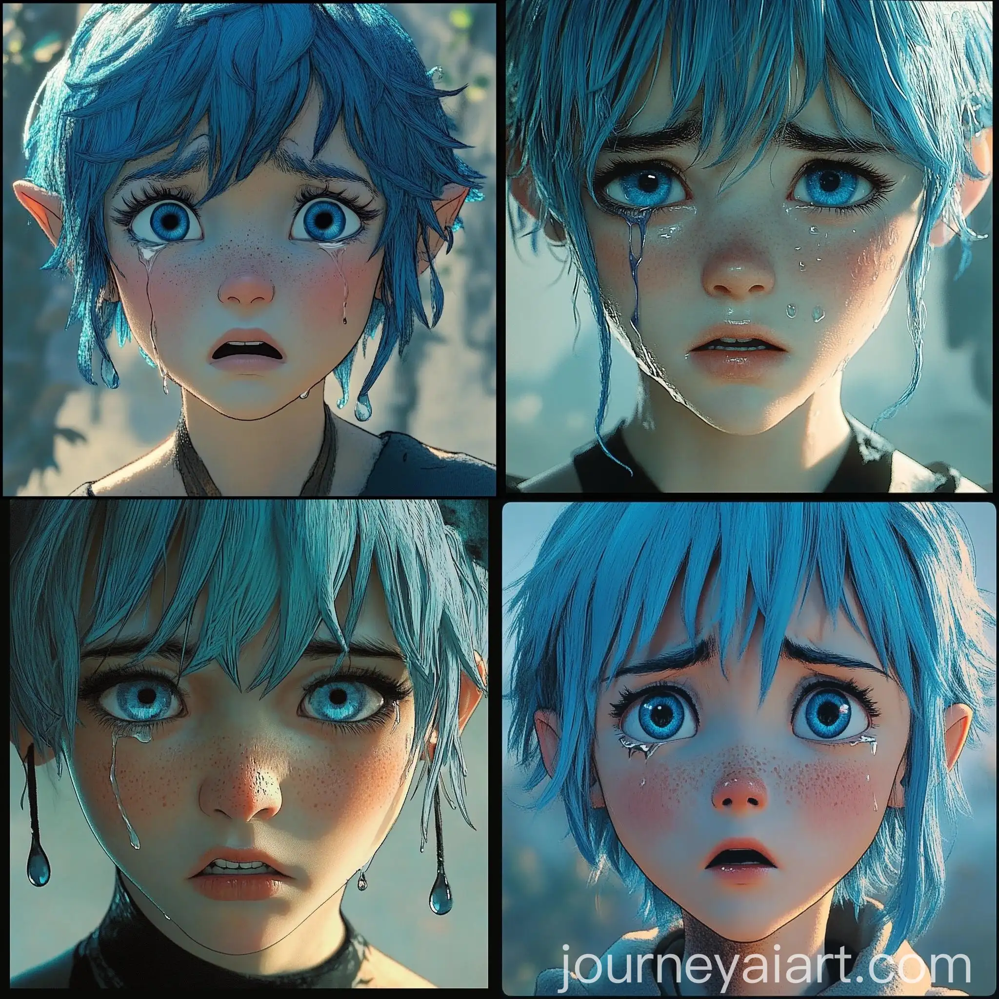 Heartbroken-Pixie-Crying-with-Blue-Hair-and-Puffy-Cheeks