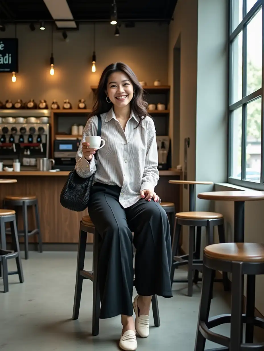 Stylish-Indonesian-Woman-Enjoying-Coffee-in-Modern-Coffee-Shop