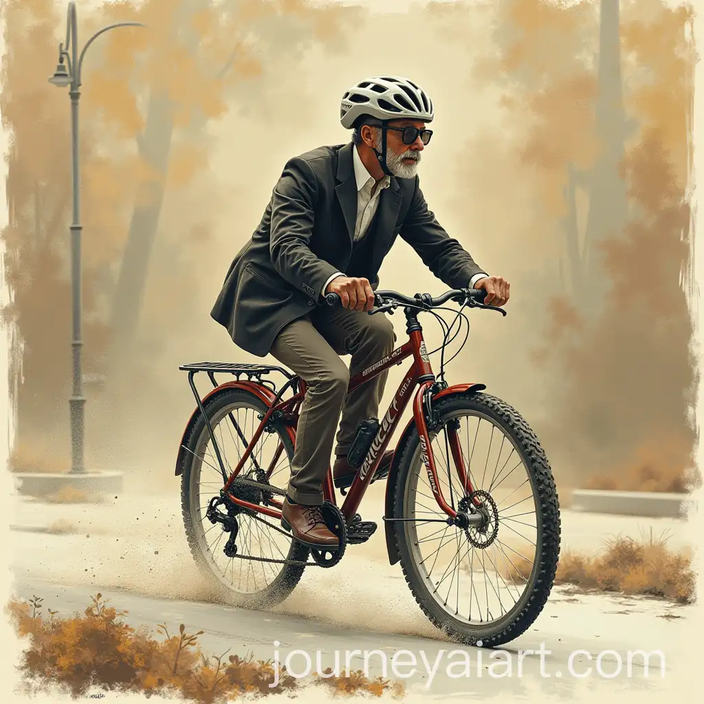 Man-Riding-Bicycle-in-Vintage-Style-Artwork